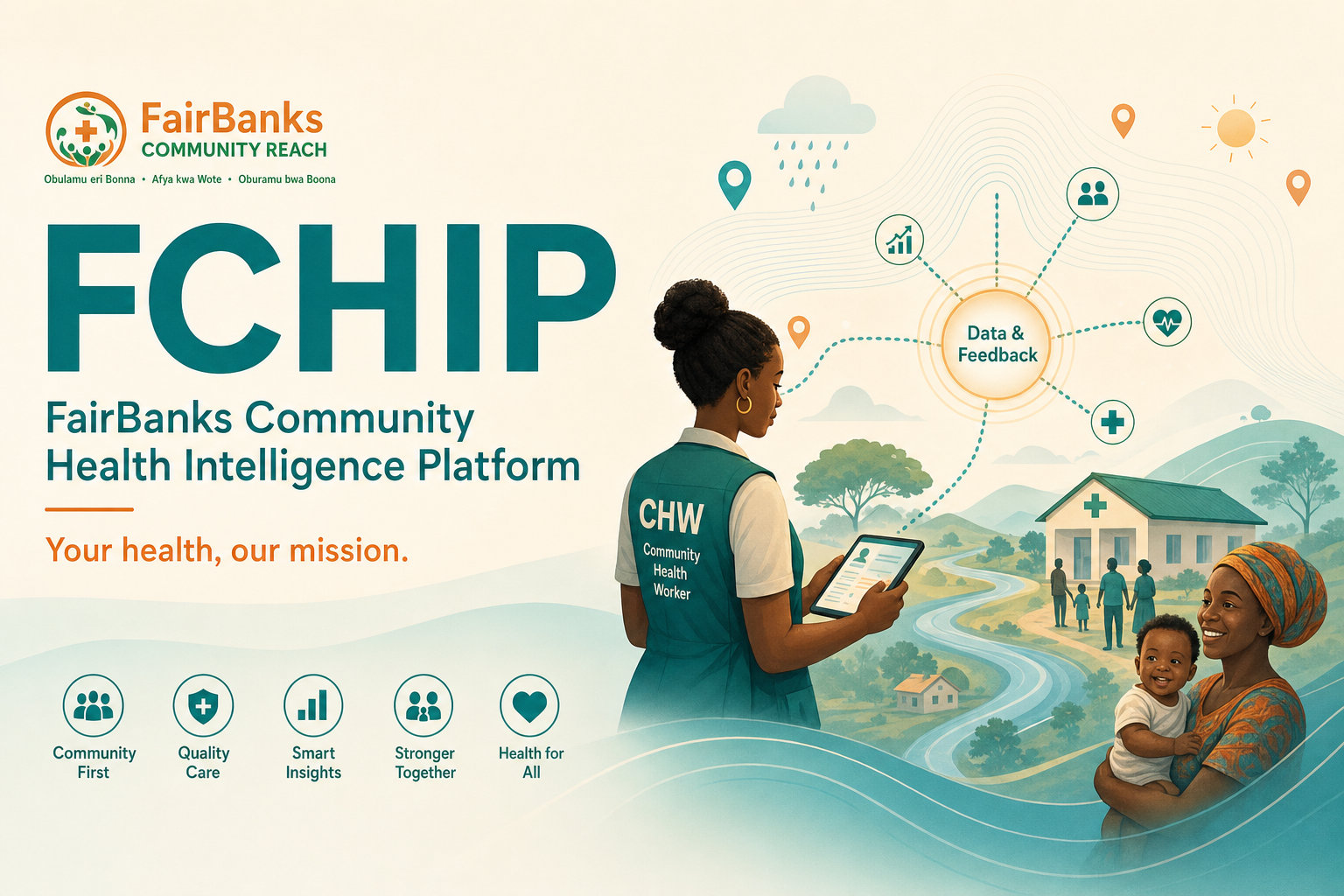 FCHIP — FairBanks Community Health Intelligence Platform; community data and climate signals feeding Data & Feedback